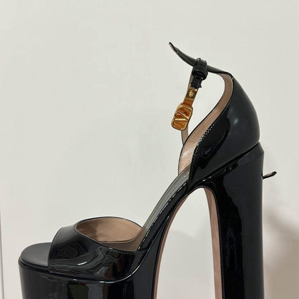 Valentino Black Platform Heels